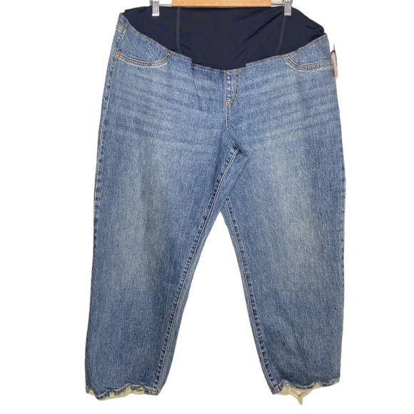 ✨NWT Isabel Maternity Medium Wash Vintage Straight Over Belly Jeans Plus Size 16 - Picture 2 of 12